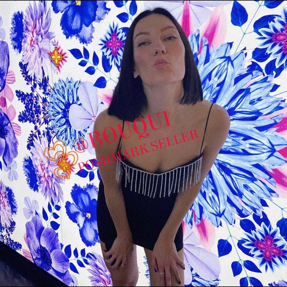 BLOGGERS FAV ZARA JEWEL FRINGED MINI DRESS WITH SPAGHETTI STRAPS - Picture 12 of 13